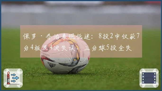 保罗·乔治表现低迷：8投2中仅获7分4板及4次失误，三分球5投全失